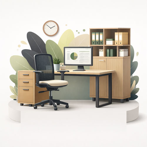 Abstract image of an office